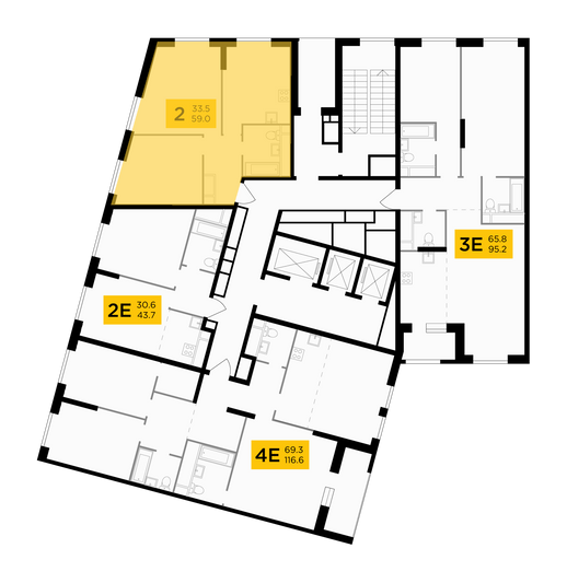 Продажа 2-комнатной квартиры 59 м², 30/30 этаж