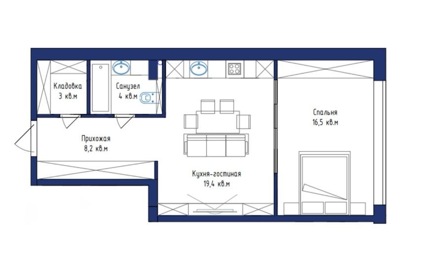 Продажа 2-комнатной квартиры 51,1 м², 2/18 этаж