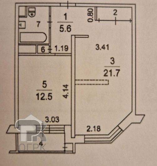 Продажа 1-комнатной квартиры 45,4 м², 3/17 этаж