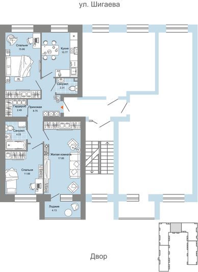 Продажа 3-комнатной квартиры 76 м², 4/4 этаж