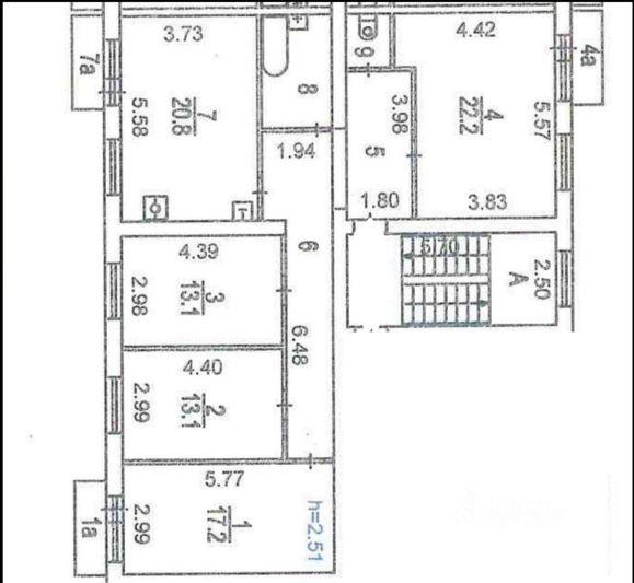 Продажа 4-комнатной квартиры 115 м², 3/3 этаж