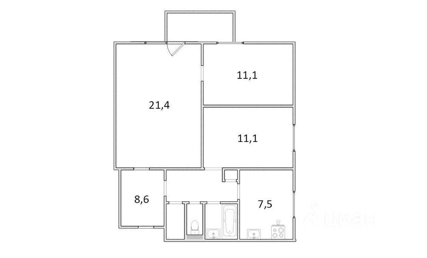 Продажа 3-комнатной квартиры 65 м², 4/10 этаж