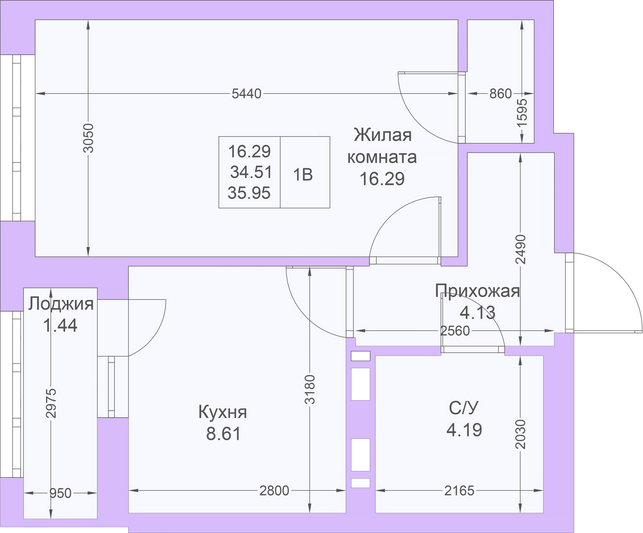 Продажа 1-комнатной квартиры 36 м², 21/25 этаж