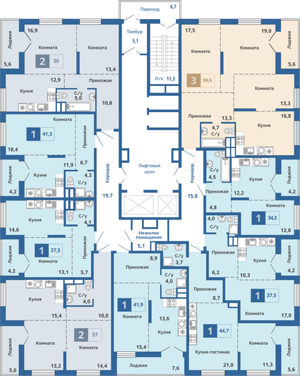 Продажа 1-комнатной квартиры 37,5 м², 15/15 этаж