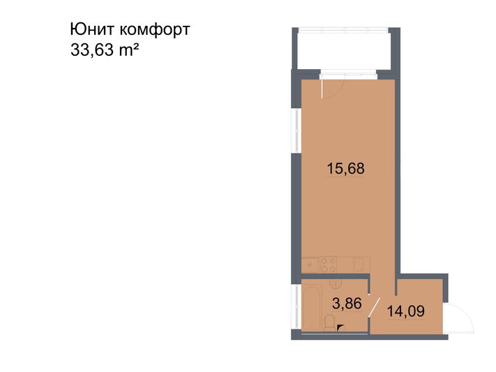 Продажа квартиры-студии 32 м², 2/24 этаж