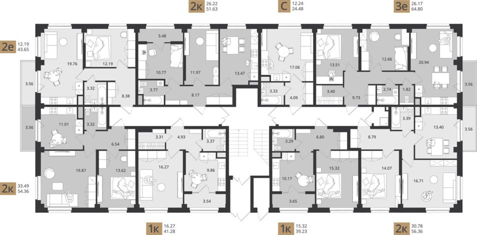 Продажа 2-комнатной квартиры 55,4 м², 1/3 этаж