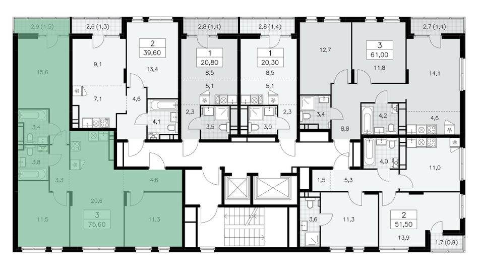 Продажа 3-комнатной квартиры 75,6 м², 15/15 этаж