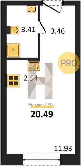 Продажа квартиры-студии 20,5 м², 19/25 этаж