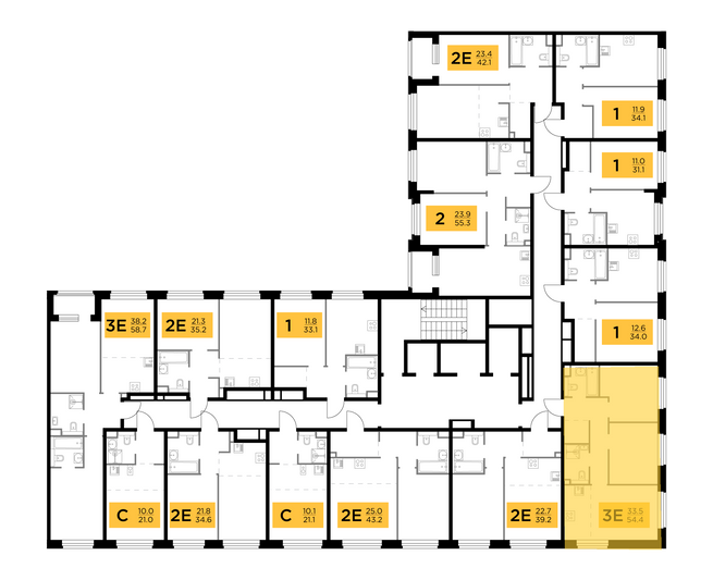 Продажа 3-комнатной квартиры 54,4 м², 7/23 этаж