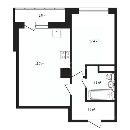 Продажа 1-комнатной квартиры 43 м², 4/19 этаж