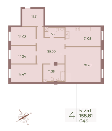 Продажа 4-комнатной квартиры 159 м², 4/9 этаж