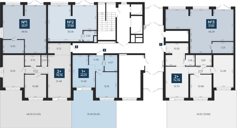 Продажа 2-комнатной квартиры 61,1 м², 1/18 этаж