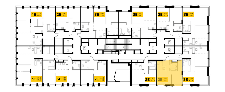 Продажа 2-комнатной квартиры 41,2 м², 23/33 этаж