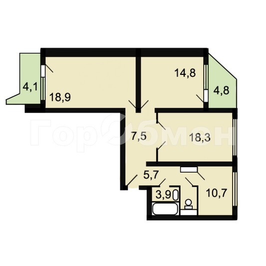 Продажа 3-комнатной квартиры 81,6 м², 4/17 этаж