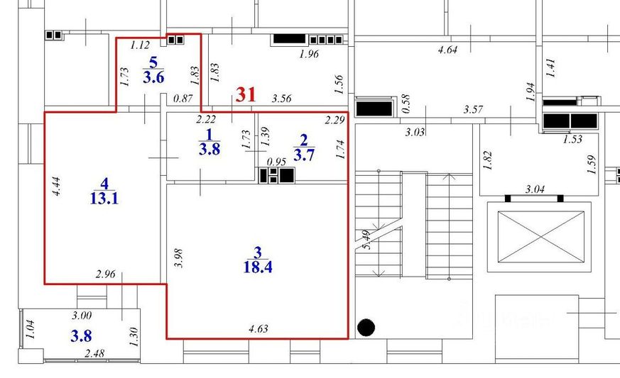 Продажа 1-комнатной квартиры 44,5 м², 7/9 этаж