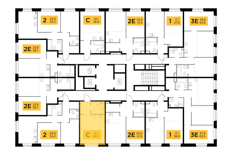 Продажа квартиры-студии 26,9 м², 3/23 этаж