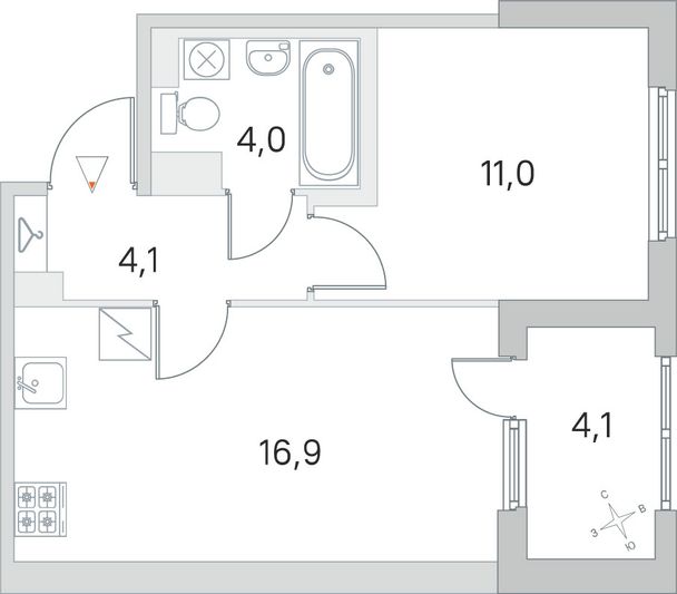 Продажа 1-комнатной квартиры 38 м², 4/5 этаж