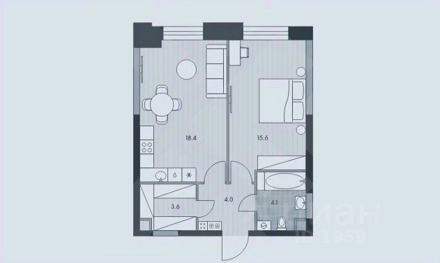 Продажа 1-комнатной квартиры 47 м², 12/34 этаж