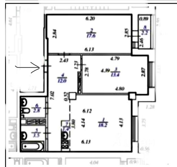 Продажа 3-комнатной квартиры 70,1 м², 5/14 этаж