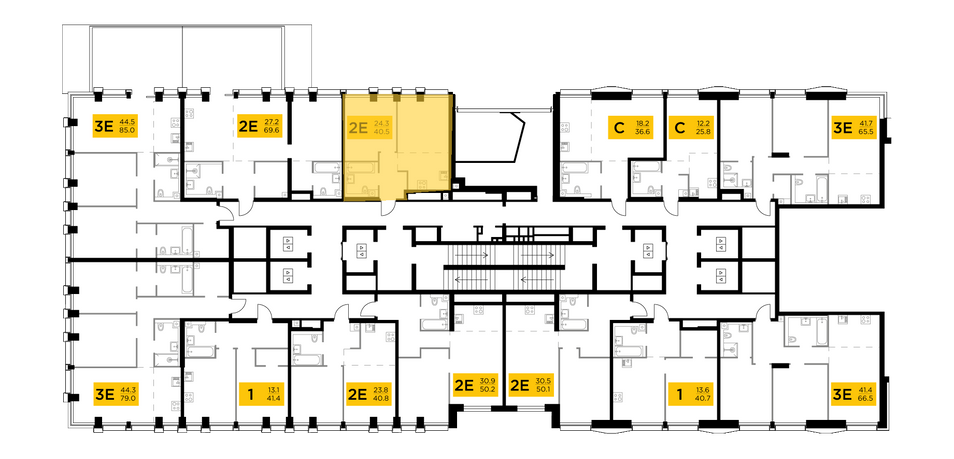 Продажа 2-комнатной квартиры 40,5 м², 10/35 этаж