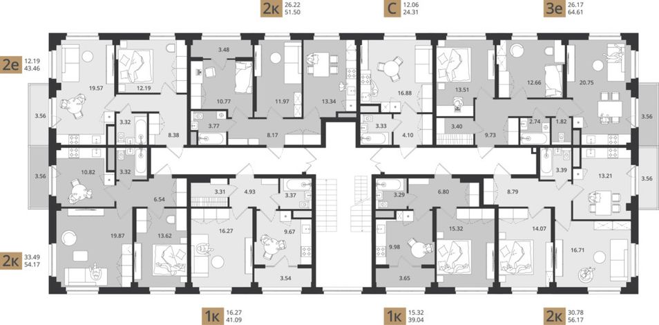 Продажа 2-комнатной квартиры 57,2 м², 3/3 этаж