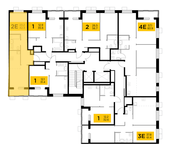 Продажа 2-комнатной квартиры 42,3 м², 2/14 этаж