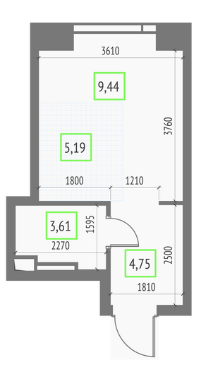 Продажа квартиры-студии 23 м², 22/57 этаж