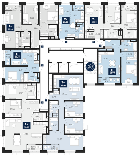 Продажа 1-комнатной квартиры 38,1 м², 3/25 этаж