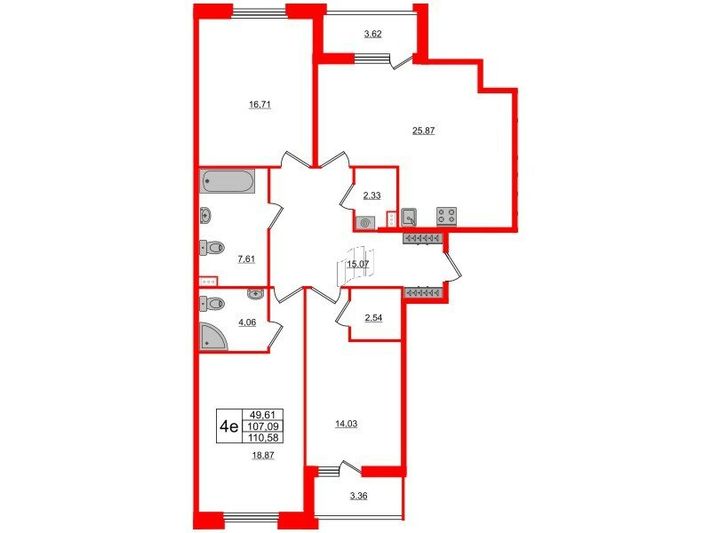 Продажа 3-комнатной квартиры 107,1 м², 2/10 этаж