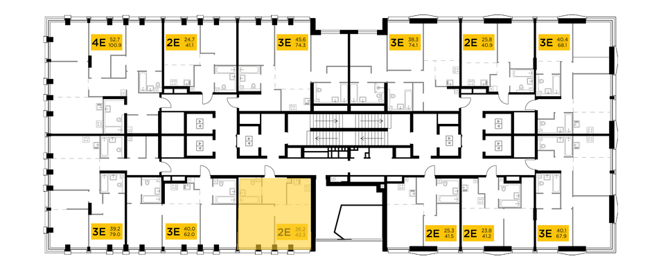 Продажа 2-комнатной квартиры 42,3 м², 21/33 этаж