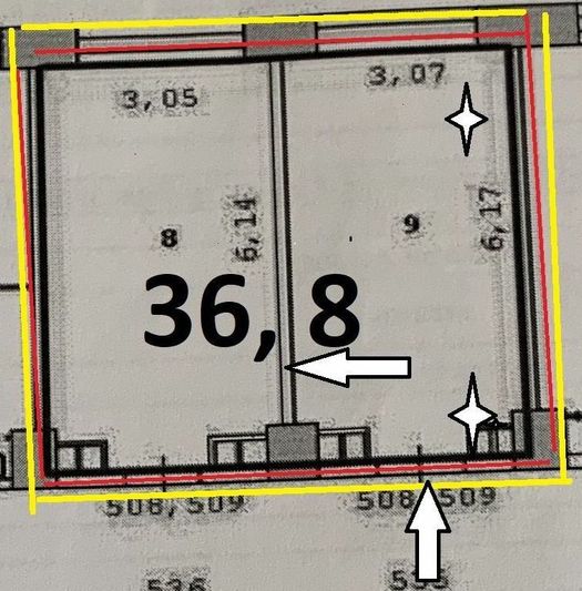 Продажа 2 комнат, 36,8 м², 5/5 этаж