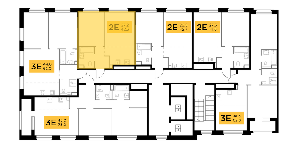 Продажа 2-комнатной квартиры 42,3 м², 3/17 этаж