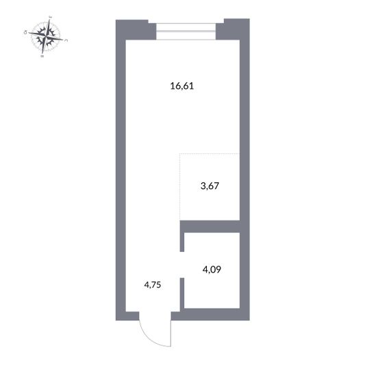 Продажа квартиры-студии 29,1 м², 23/27 этаж