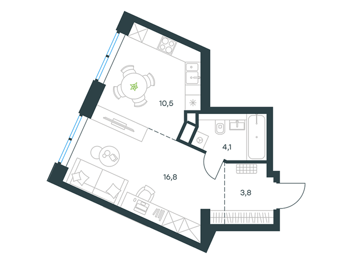 Продажа квартиры-студии 35,2 м², 3/32 этаж