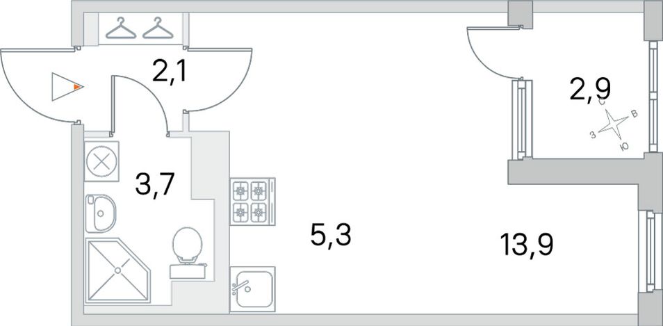 Продажа квартиры-студии 26,5 м², 5/5 этаж