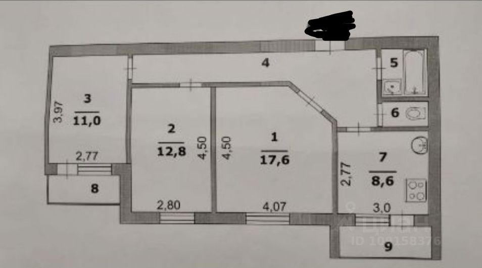 Продажа 3-комнатной квартиры 65,3 м², 10/10 этаж