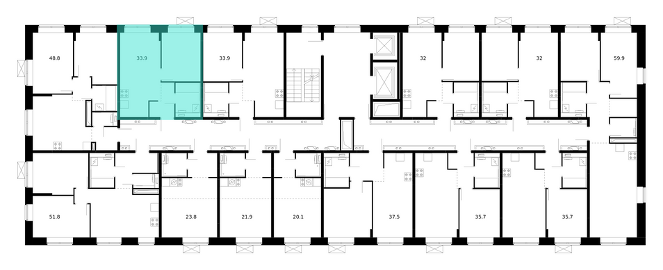 Продажа 1-комнатной квартиры 33,9 м², 10/10 этаж