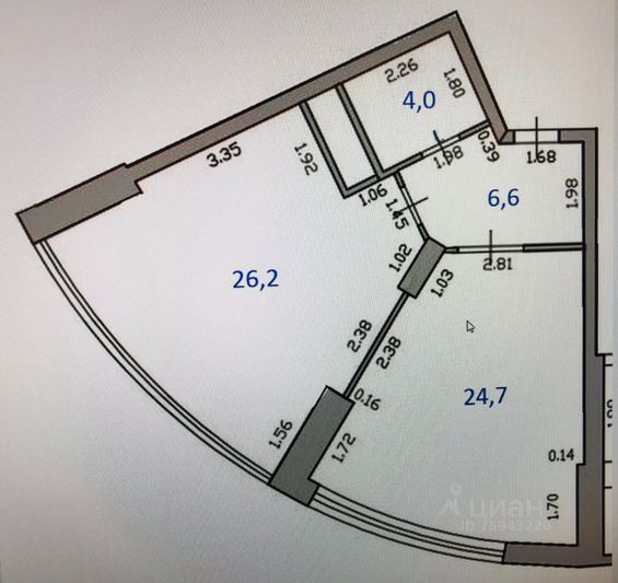 Продажа 1-комнатной квартиры 62 м², 6/20 этаж