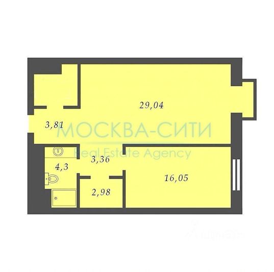 Продажа 1-комнатной квартиры 64,8 м², 5/21 этаж