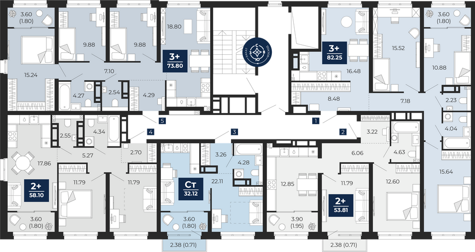 Продажа 3-комнатной квартиры 73,8 м², 9/23 этаж