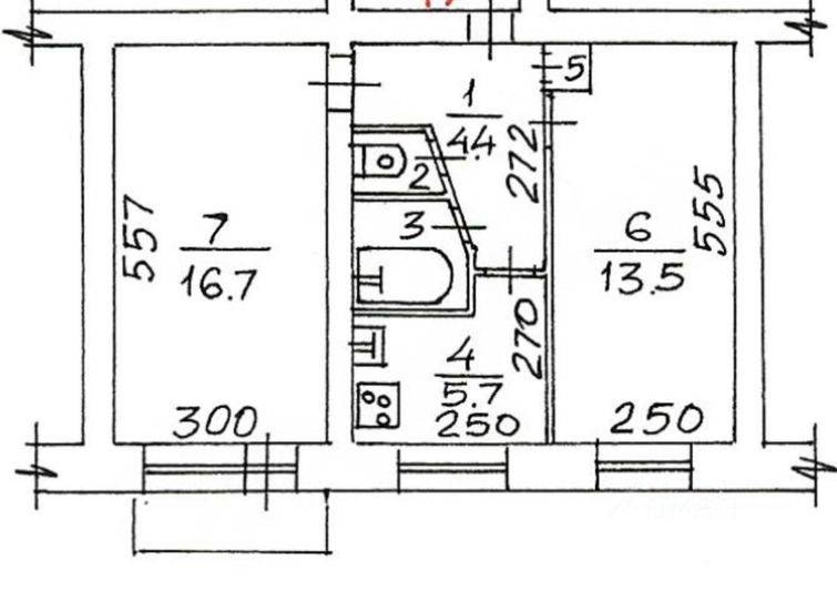 Продажа 2-комнатной квартиры 43,4 м², 5/5 этаж