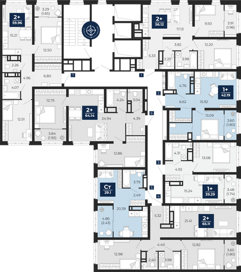 Продажа 2-комнатной квартиры 65,1 м², 15/23 этаж