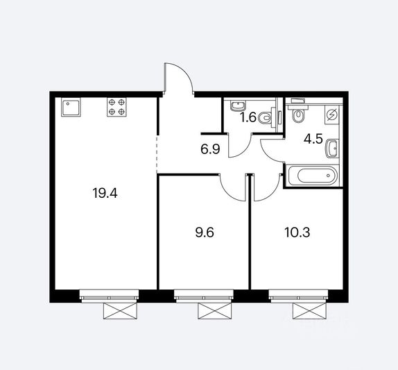 Продажа 2-комнатной квартиры 53 м², 11/16 этаж