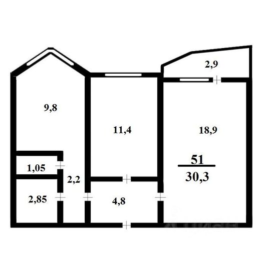 Продажа 2-комнатной квартиры 53,9 м², 15/17 этаж