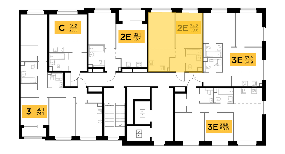 Продажа 2-комнатной квартиры 39,6 м², 18/20 этаж