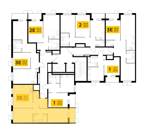 Продажа 3-комнатной квартиры 62,3 м², 6/14 этаж