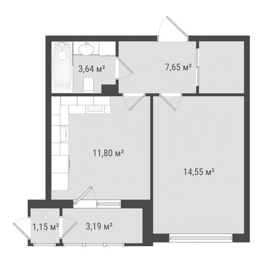 Продажа 1-комнатной квартиры 40,8 м², 14/17 этаж