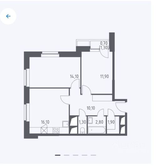 Продажа 3-комнатной квартиры 59 м², 3/35 этаж