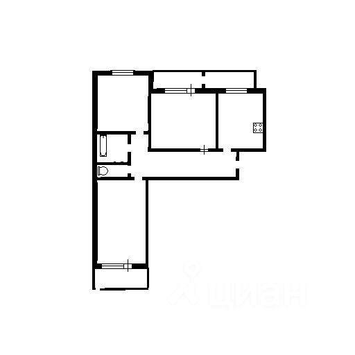 Продажа 3-комнатной квартиры 64 м², 1/5 этаж