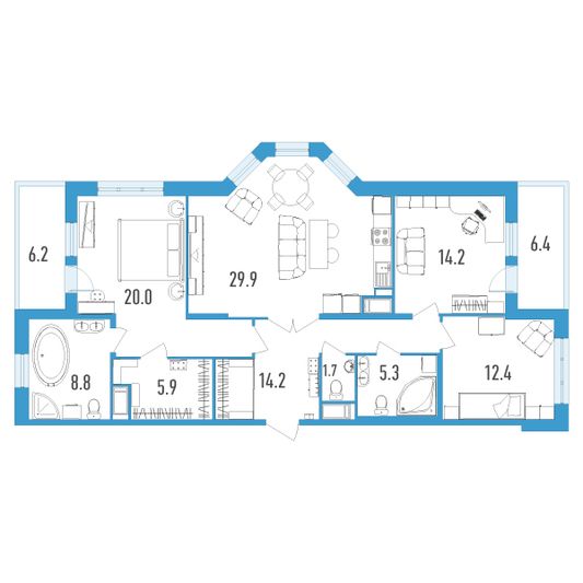 Продажа 3-комнатной квартиры 118,7 м², 4/18 этаж